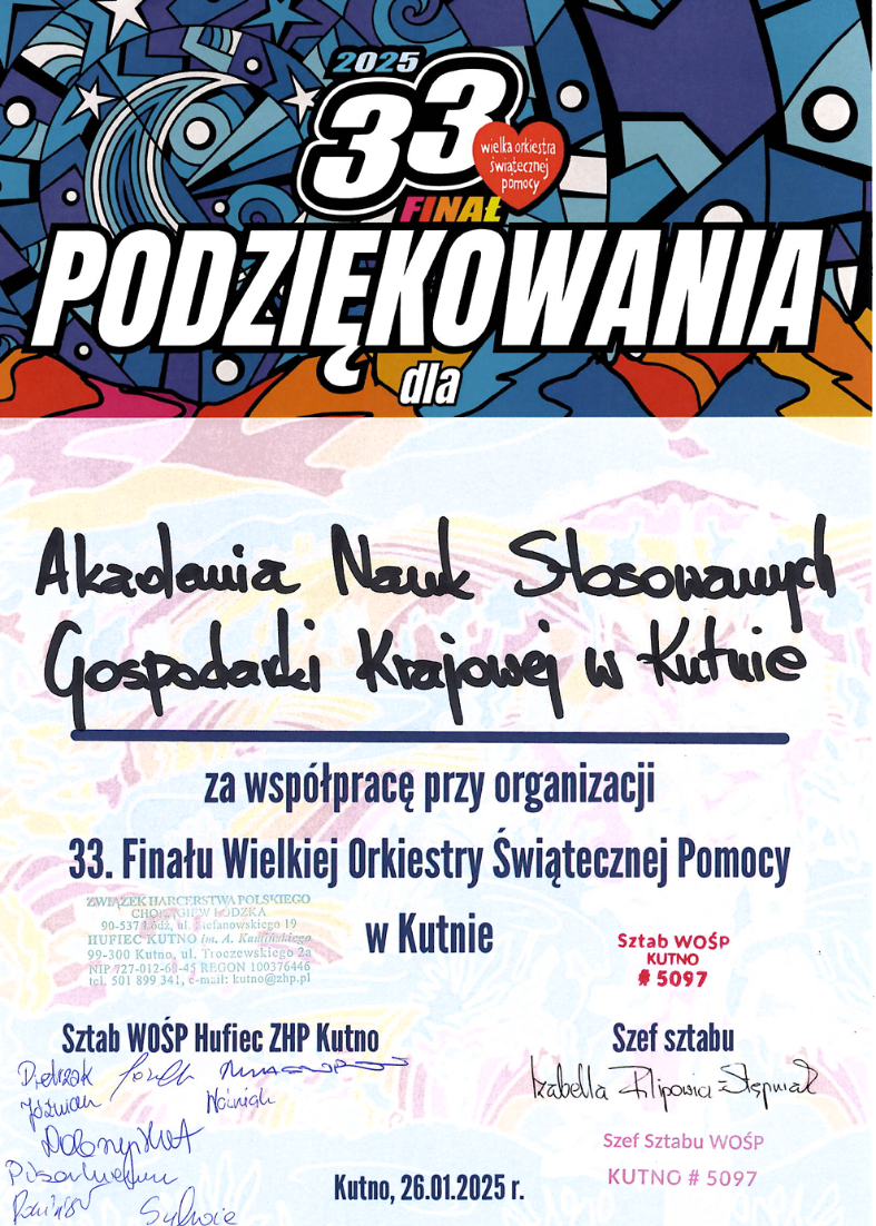 Podziękowania WOŚP